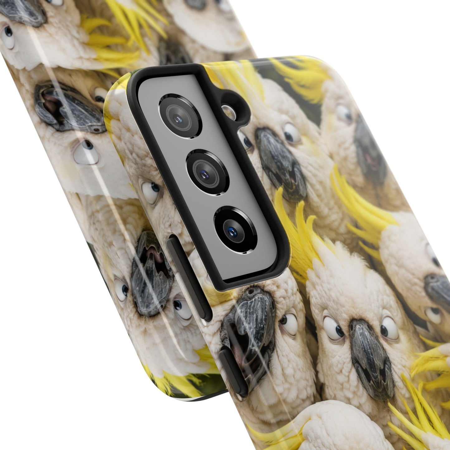 Cockatoo Collage Tough Phone Case — Funny Yellow Crested Bird Protective Phone Cover