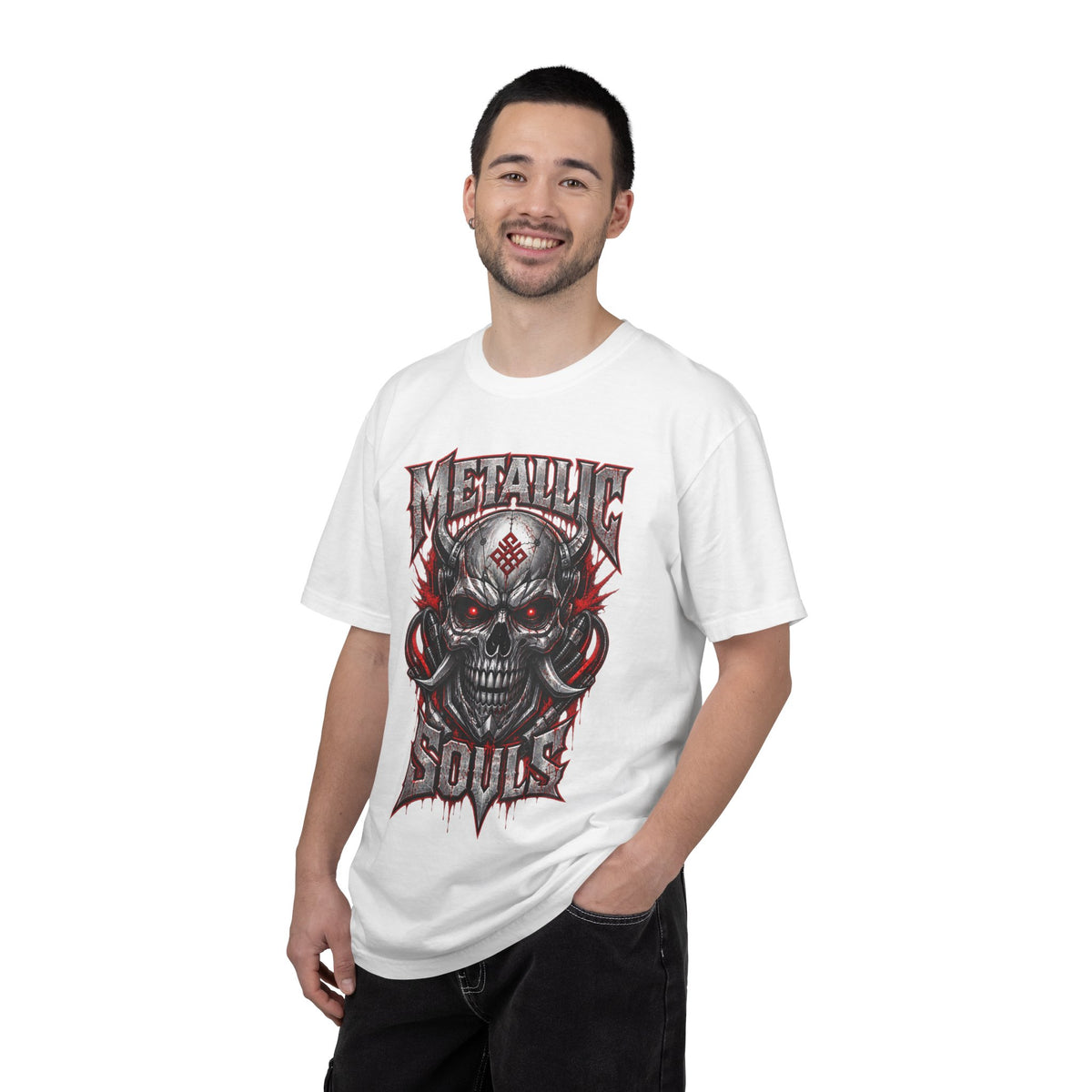 Metallic Souls Skull T-Shirt — Gothic Heavy Metal Band Tee