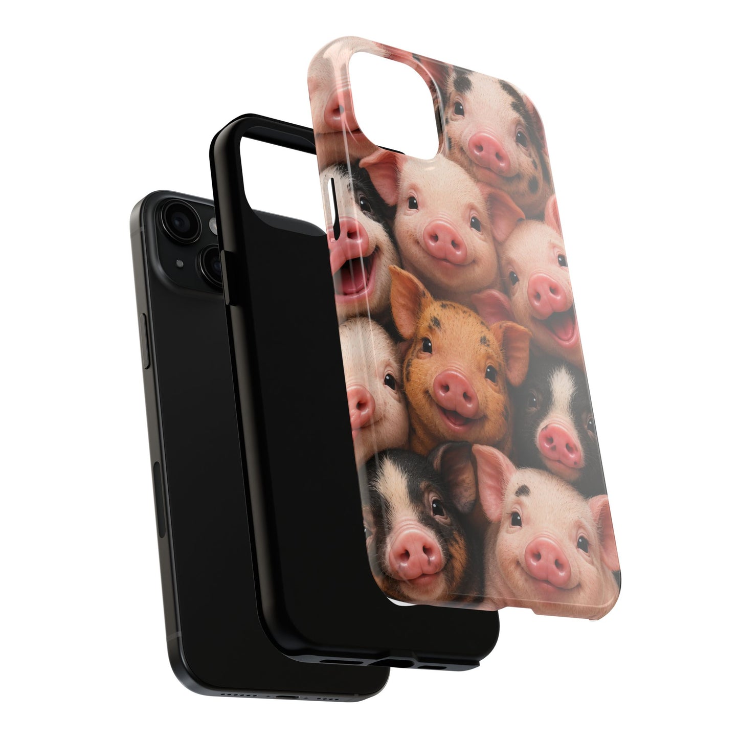 Pig Faces Tough Phone Case — Cute Farm Animal iPhone Protective Cover