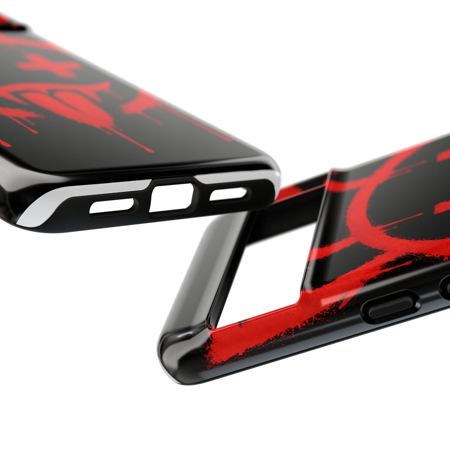 Phone Case - Metallic Souls Red Drip Smiley Graffiti Design