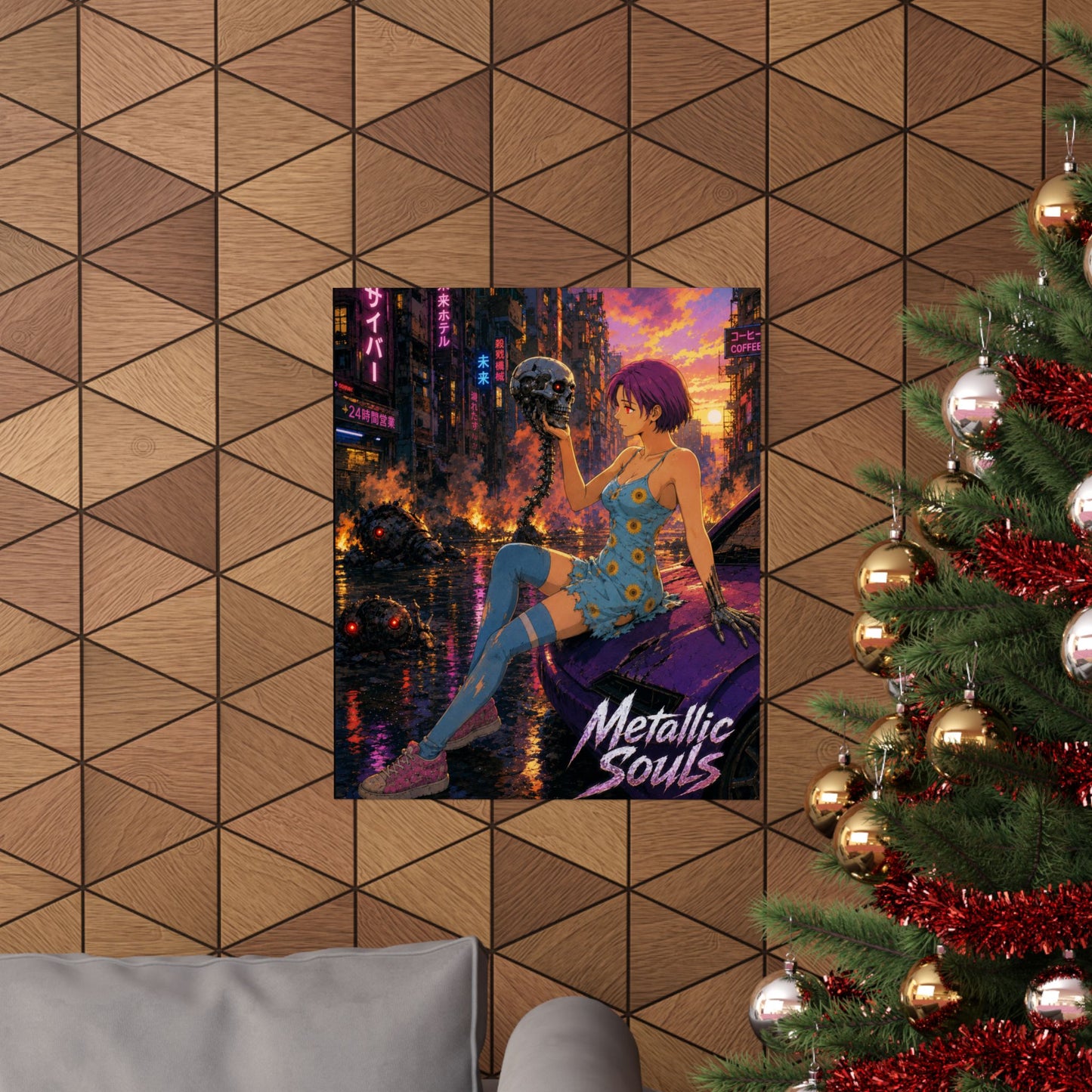 Metallic Souls Anime Poster — "Metallic Souls" Matte Vertical Art Print