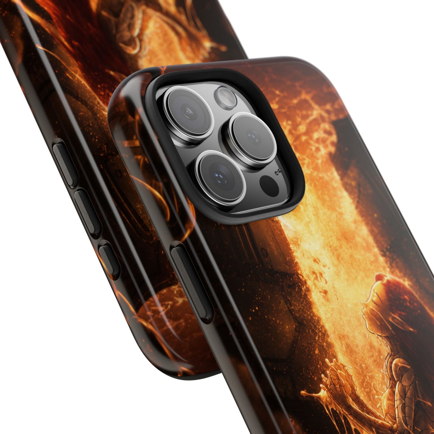 Fiery Phoenix Phone Case — Tough Protective iPhone Cover with Flame Warrior Art