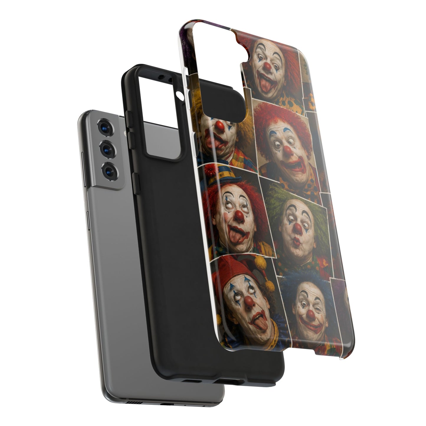 Clown Collage Tough Phone Case — Retro Carnival Horror Pattern