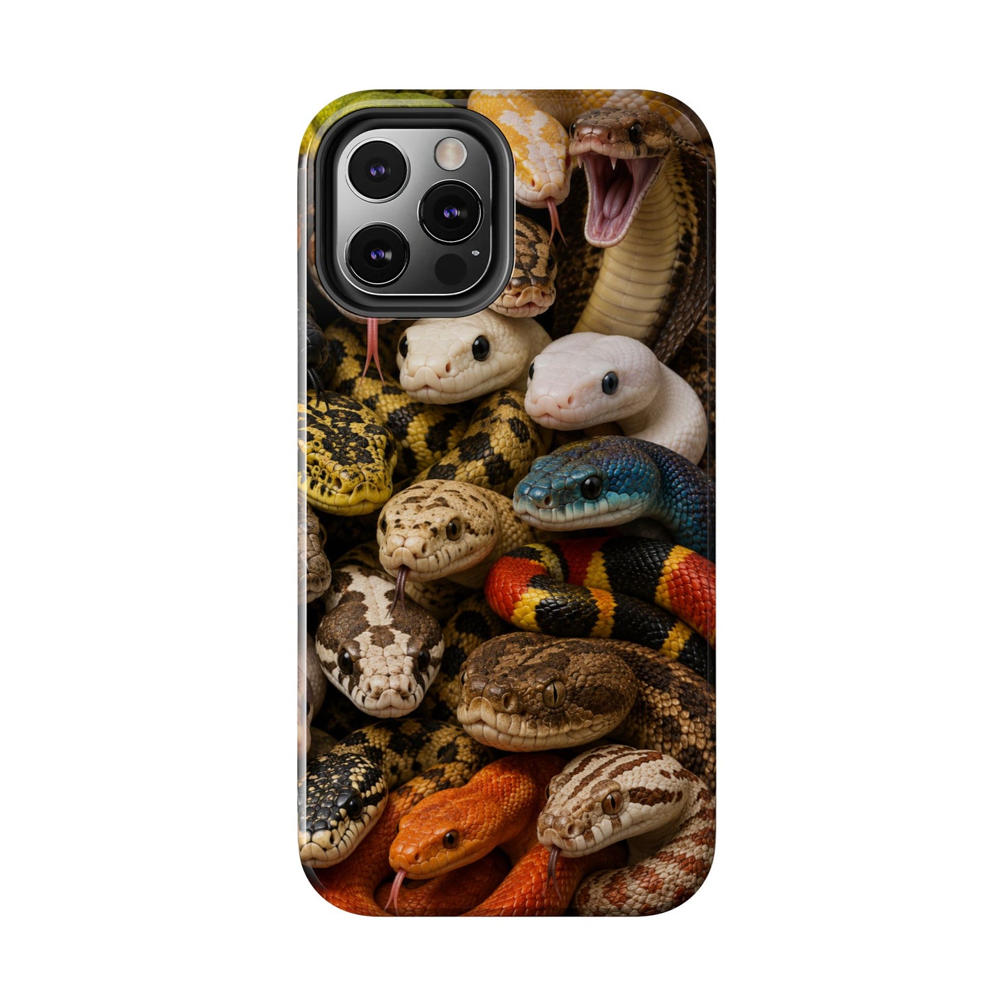 Snake Pattern Tough Phone Case — Colorful Snakes Protective Phone Cover