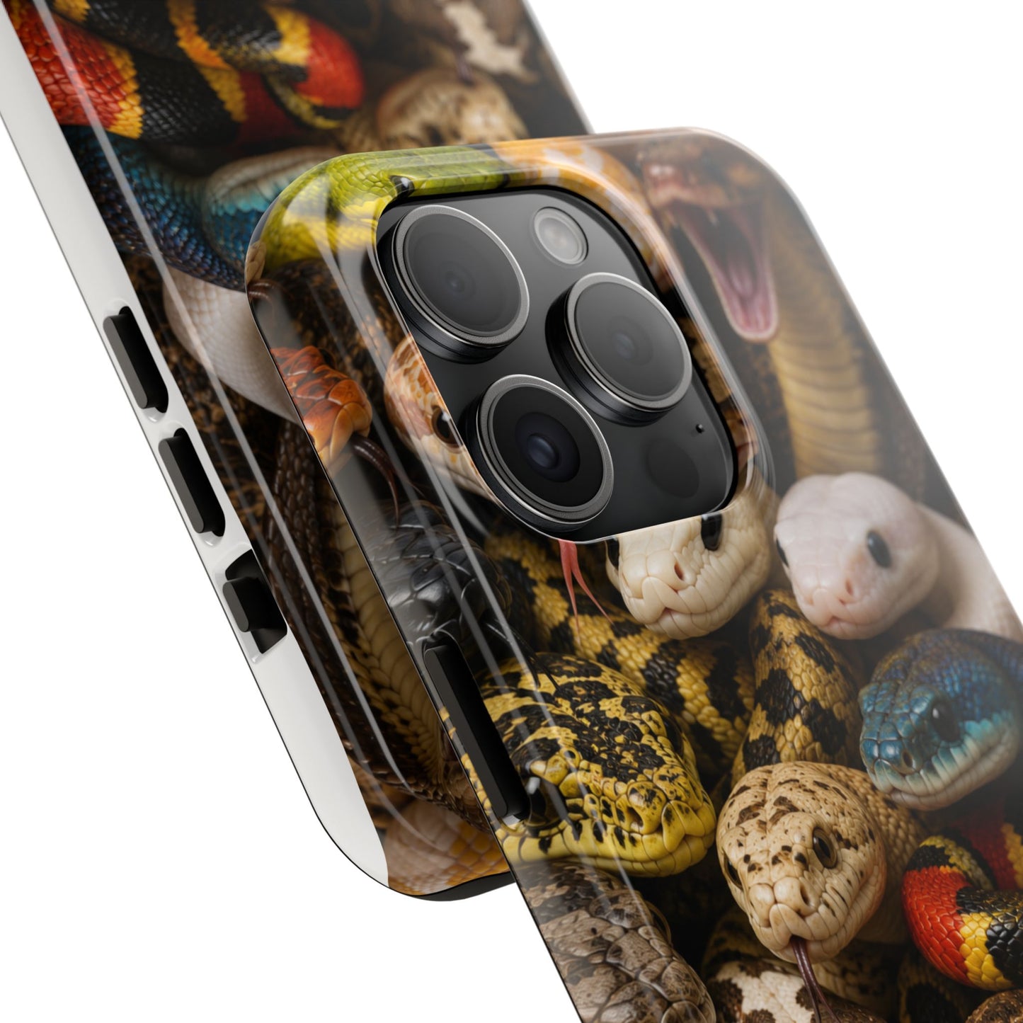 Snake Pattern Tough Phone Case — Colorful Snakes Protective Phone Cover