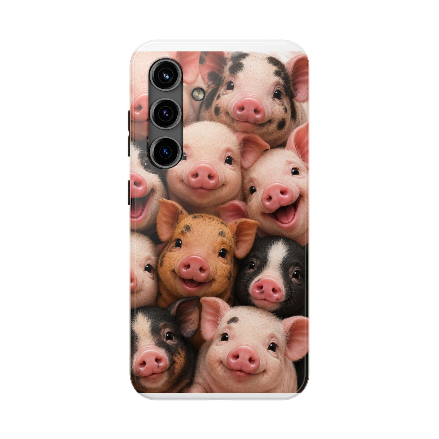 Pig Faces Tough Phone Case — Cute Farm Animal iPhone Protective Cover