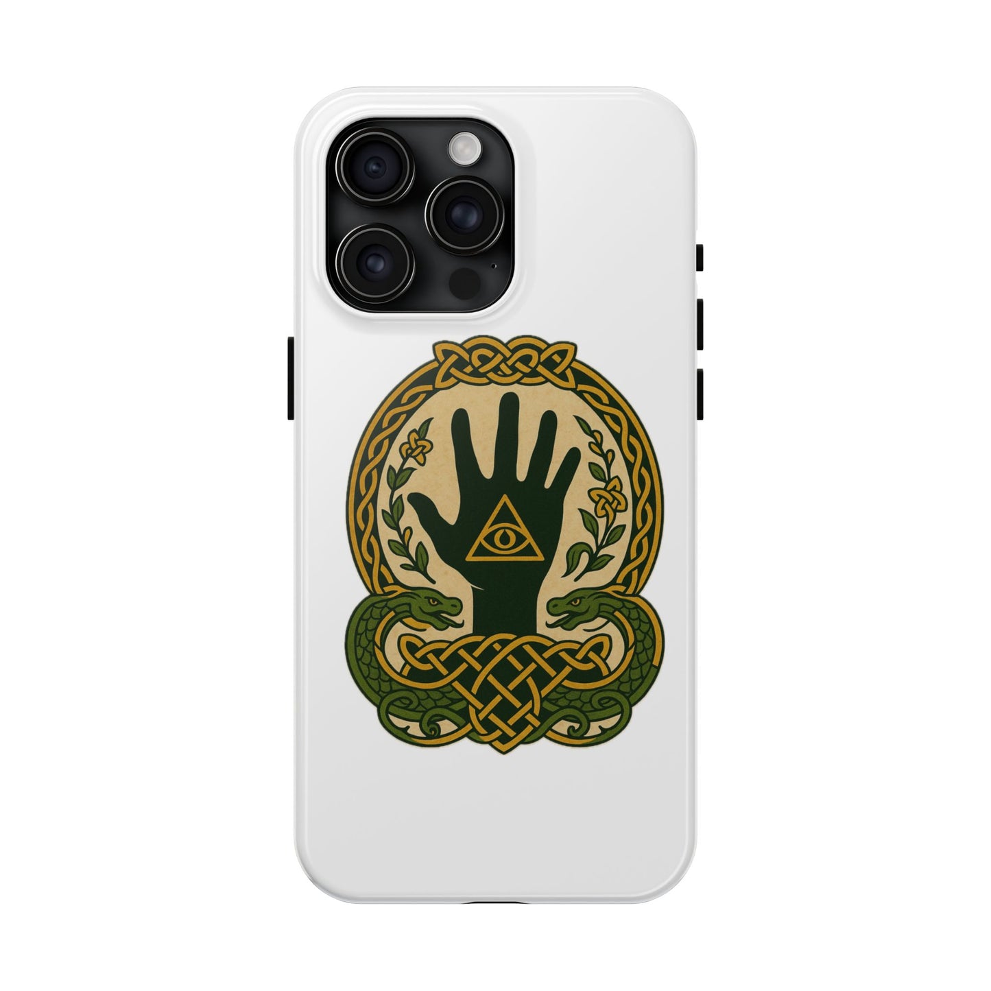 Celtic Eye of Providence Tough Phone Case — Protective Mythic Hand Design