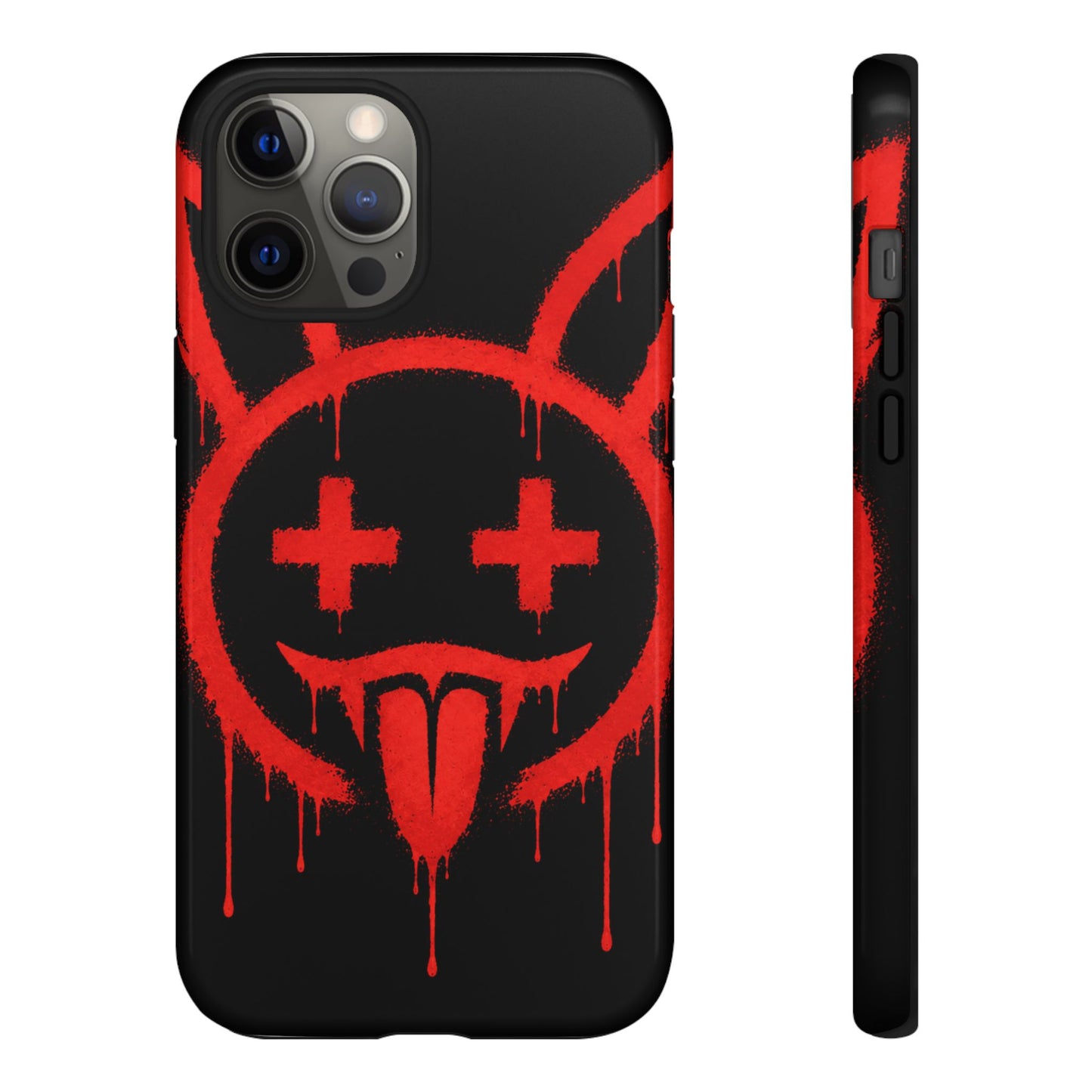 Phone Case - Metallic Souls Red Drip Smiley Graffiti Design