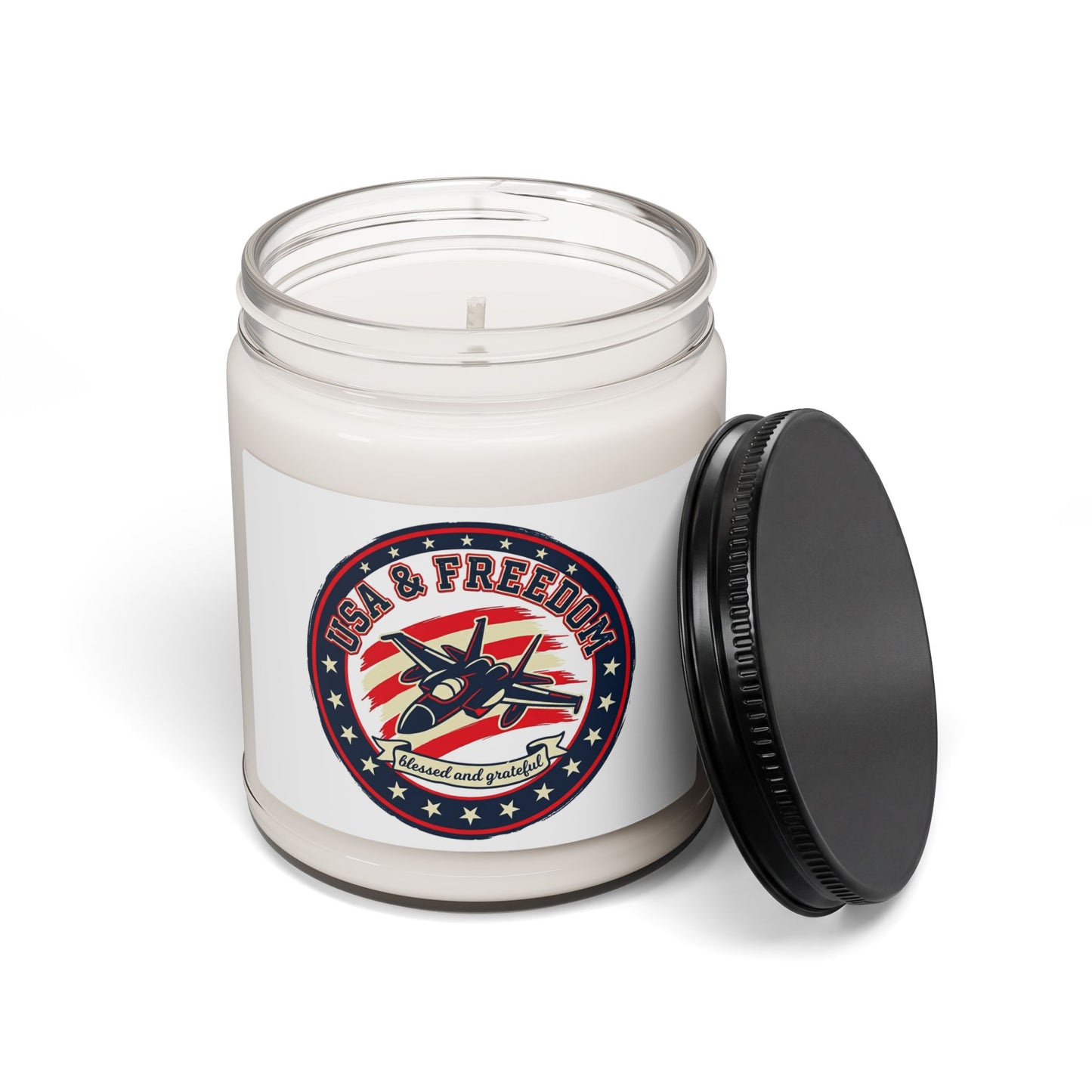 USA & Freedom Soy Candle | Faith-based patriotic, July 4th vintage Americana