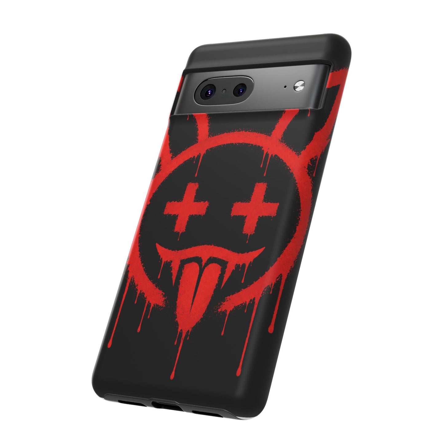 Phone Case - Metallic Souls Red Drip Smiley Graffiti Design