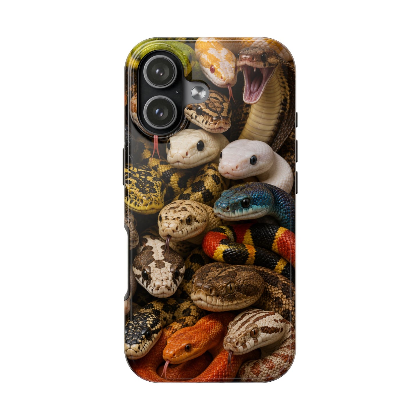 Snake Pattern Tough Phone Case — Colorful Snakes Protective Phone Cover