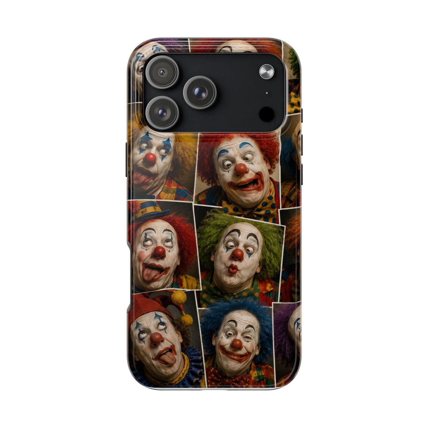 Clown Collage Tough Phone Case — Retro Carnival Horror Pattern