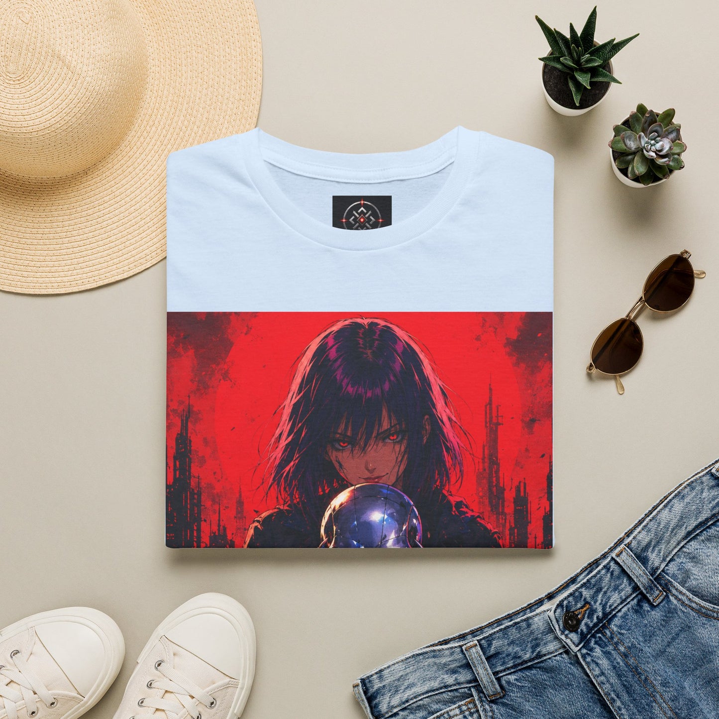 Metallic Souls Gothic Tee — Mystic Fortune Teller Anime Graphic T-Shirt
