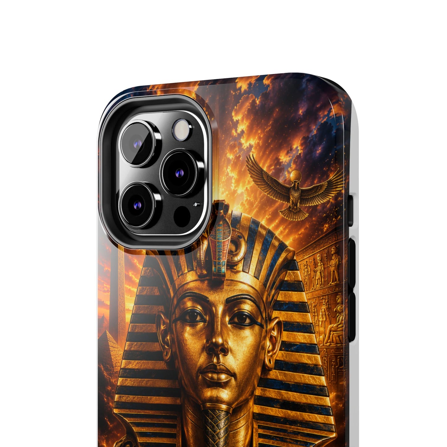 Egyptian Pharaoh Tough Phone Case — Protective Golden Tutankhamun Design