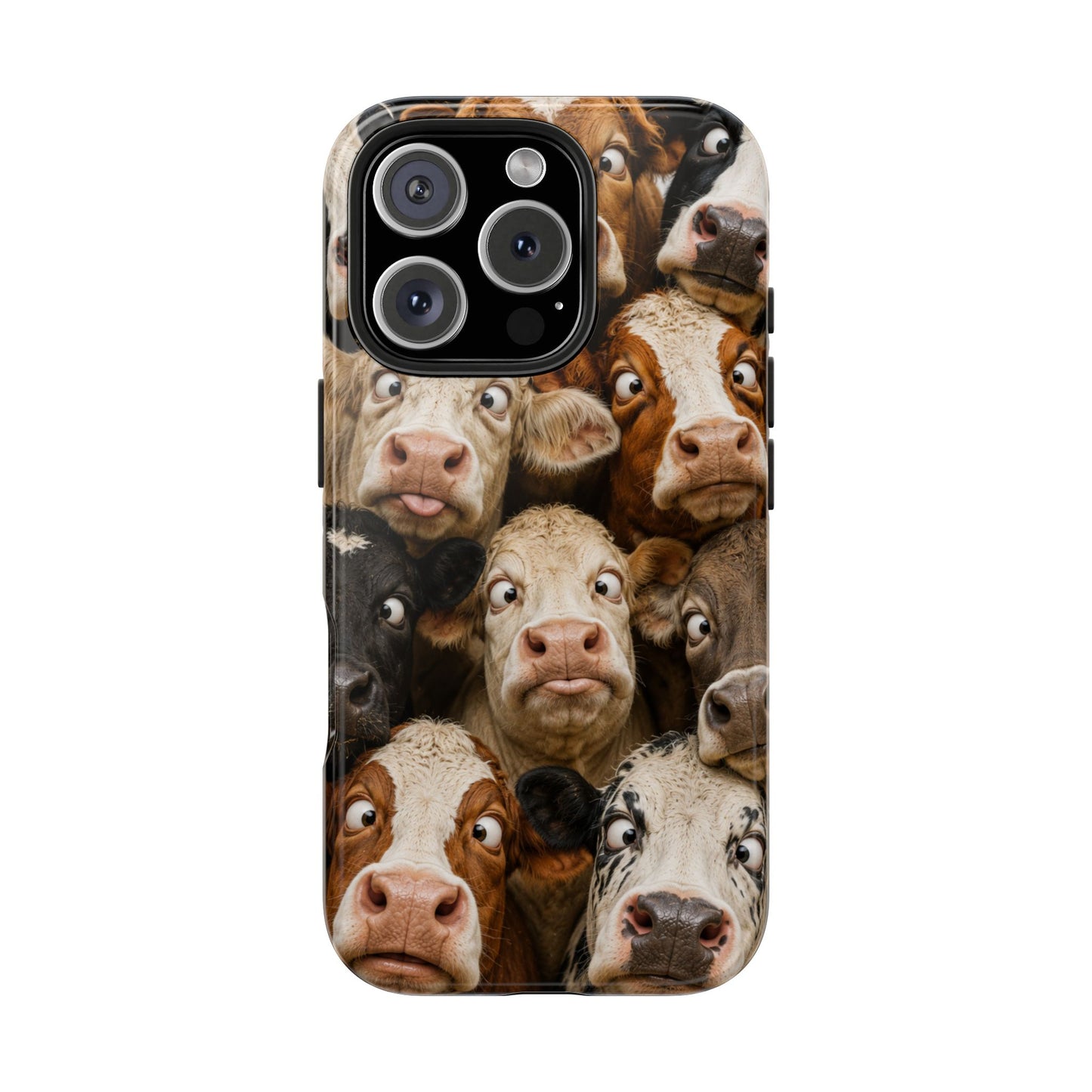 Cow Collage Tough Phone Case — Funny Farm Animal Protective Phone Cover