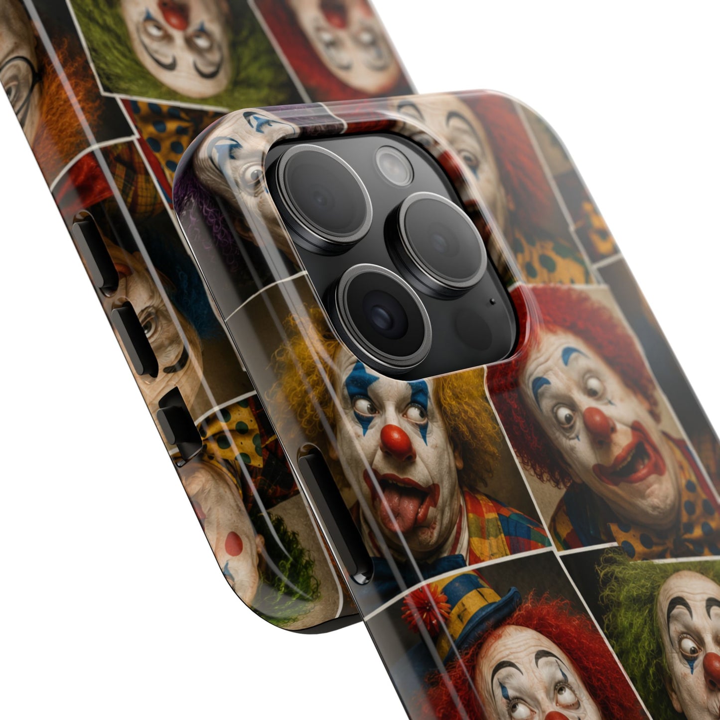 Clown Collage Tough Phone Case — Retro Carnival Horror Pattern