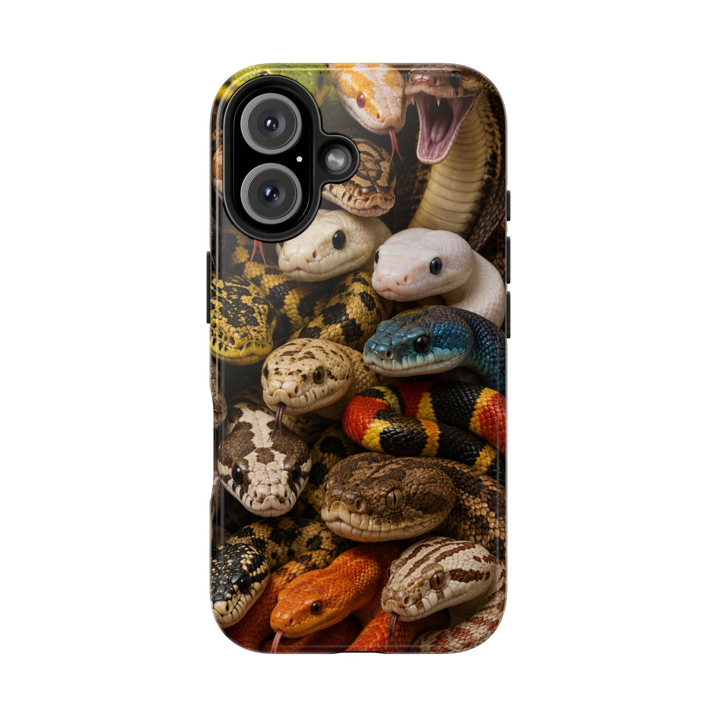 Snake Pattern Tough Phone Case — Colorful Snakes Protective Phone Cover