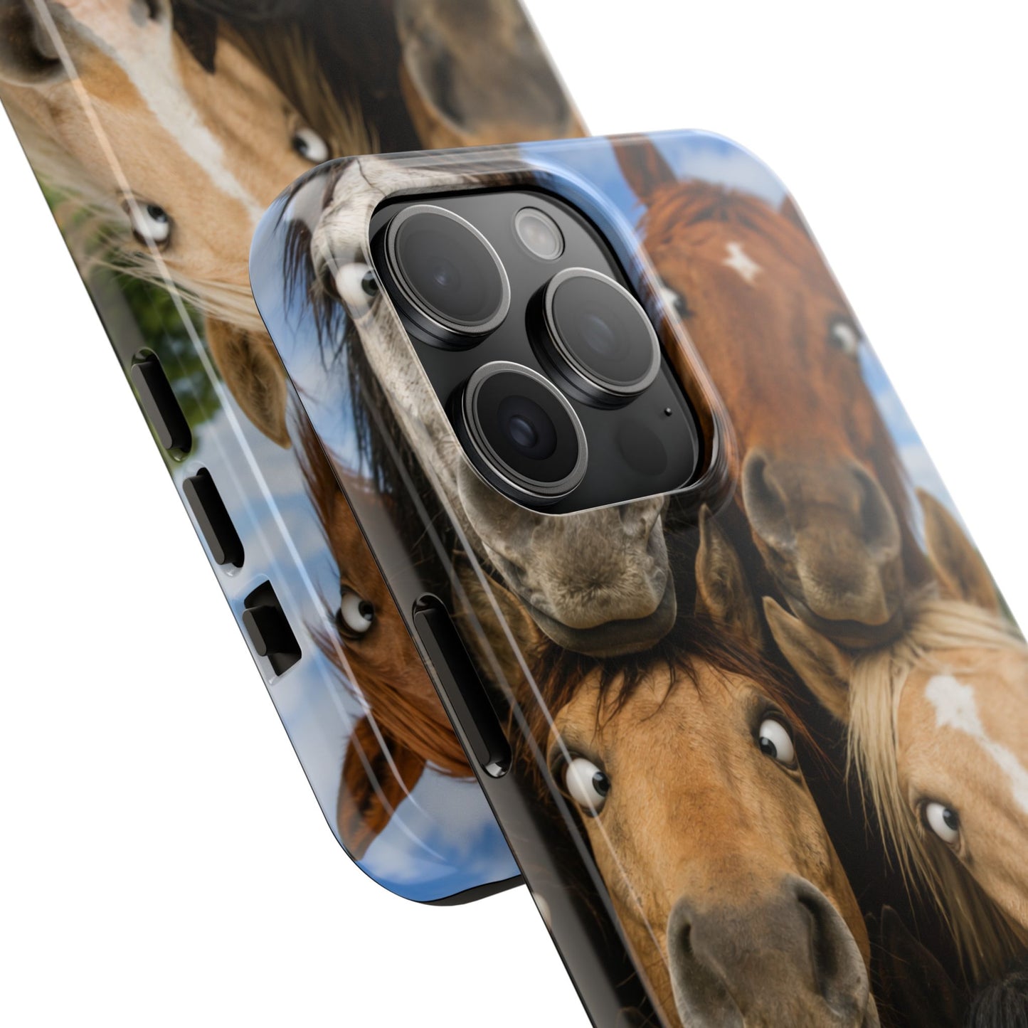 Horse Herd Phone Case — Funny Goofy Horses Tough Protective Cover