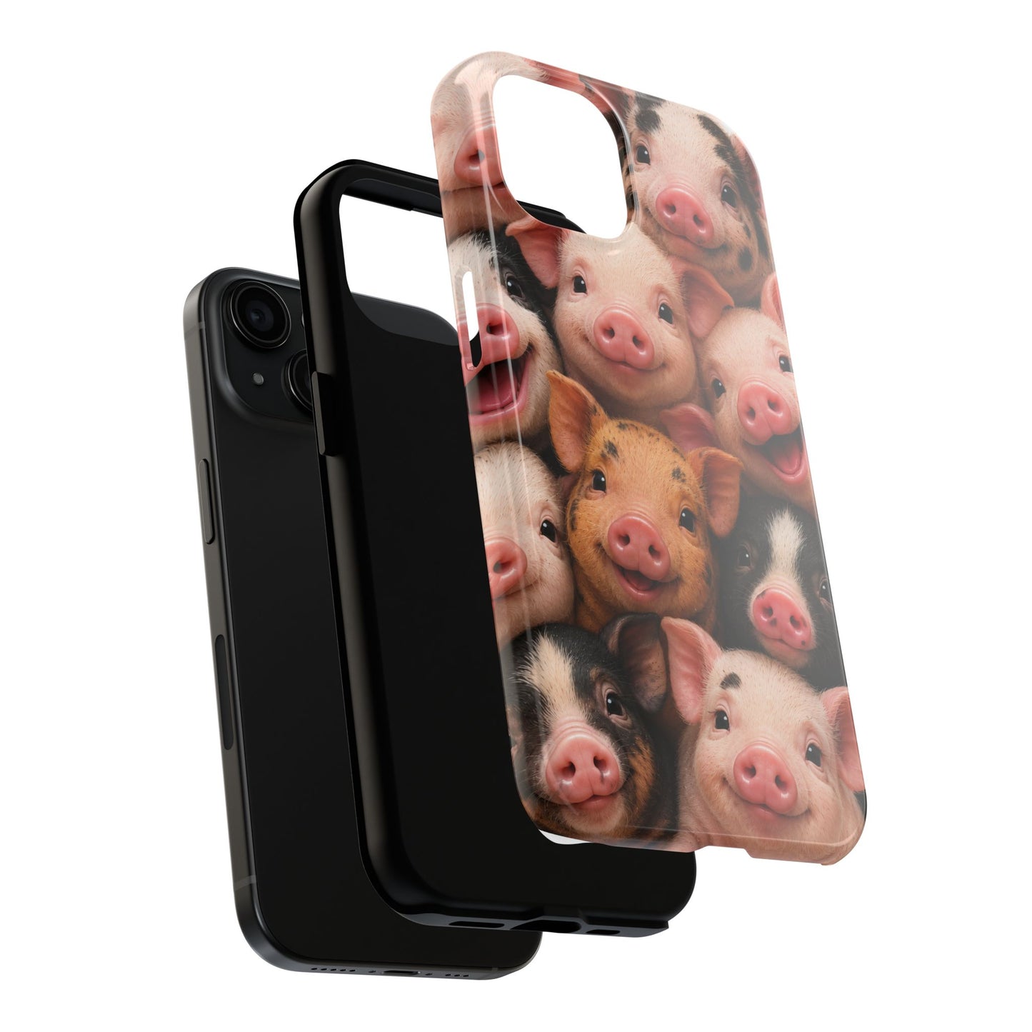 Pig Faces Tough Phone Case — Cute Farm Animal iPhone Protective Cover