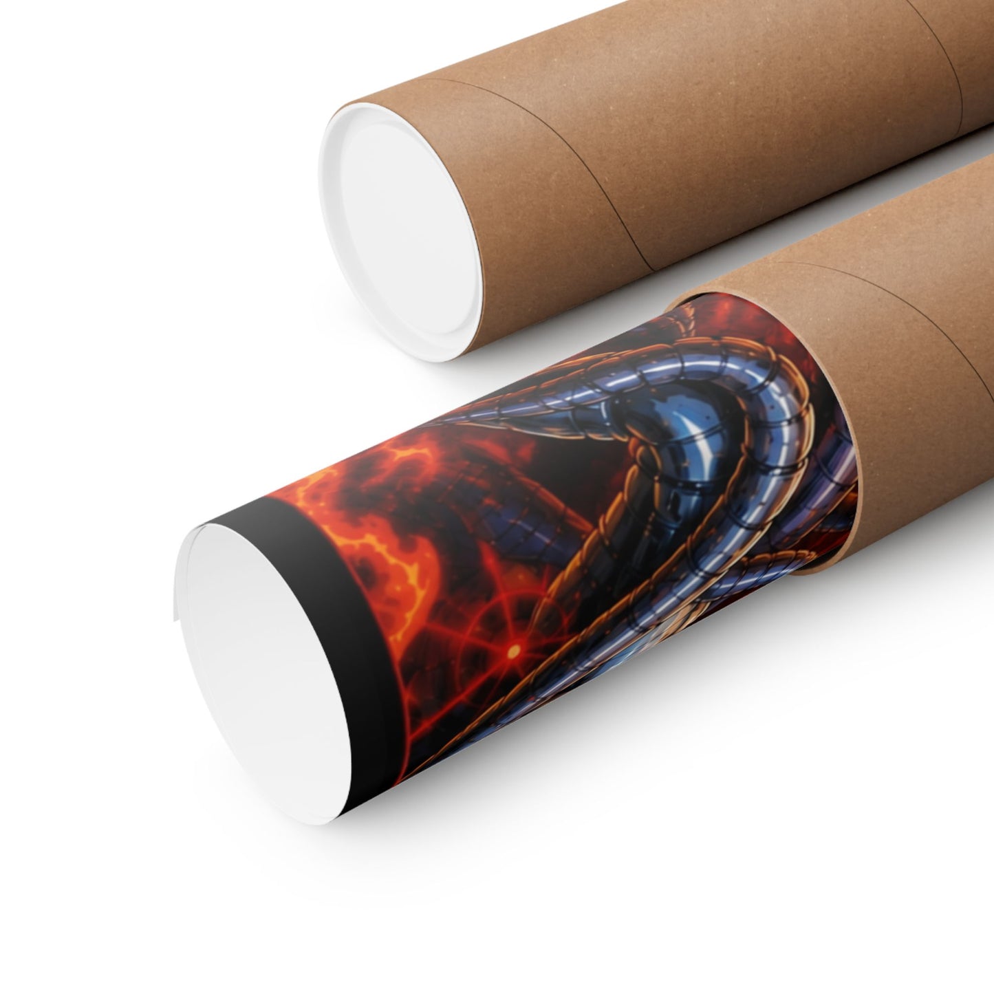 Metallic Souls Anime Poster — Matte Vertical Sci‑Fi Horror Art Print