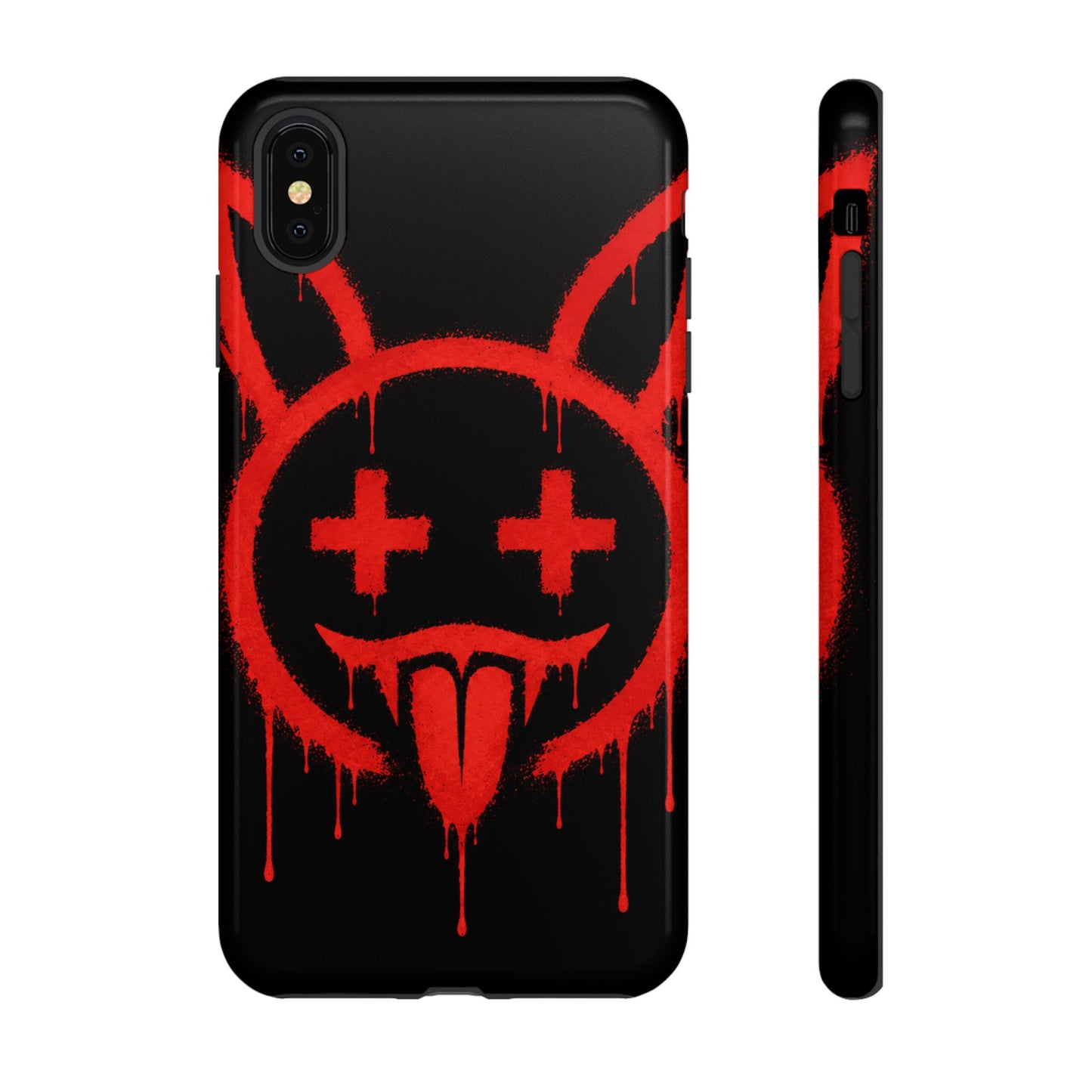 Phone Case - Metallic Souls Red Drip Smiley Graffiti Design