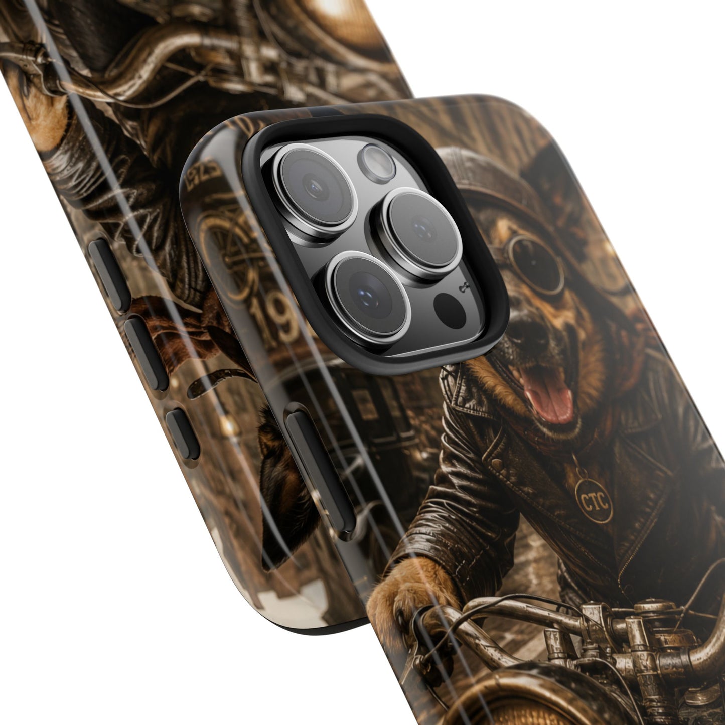Phone Case — Biker Dog Riding Motorcycle Protective Tough Cover