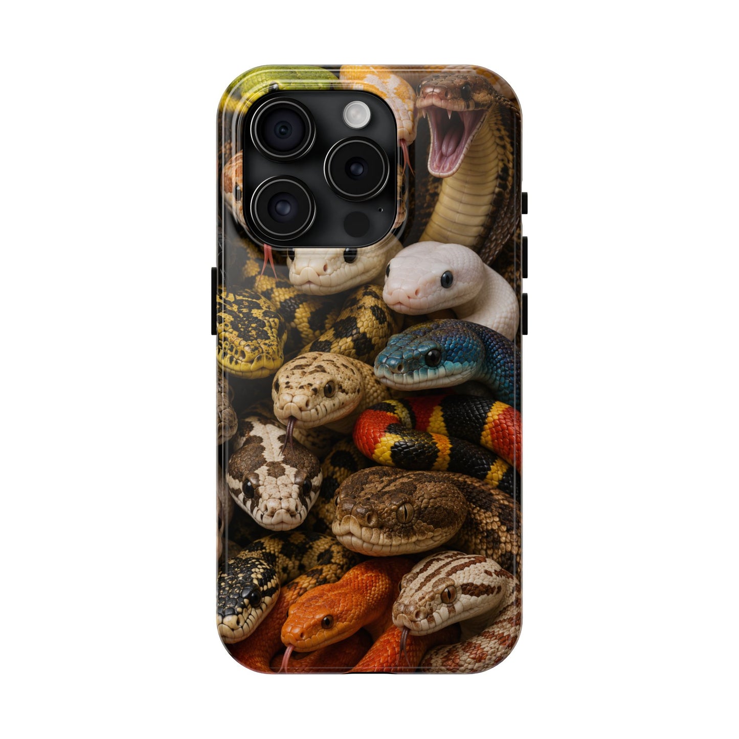 Snake Pattern Tough Phone Case — Colorful Snakes Protective Phone Cover