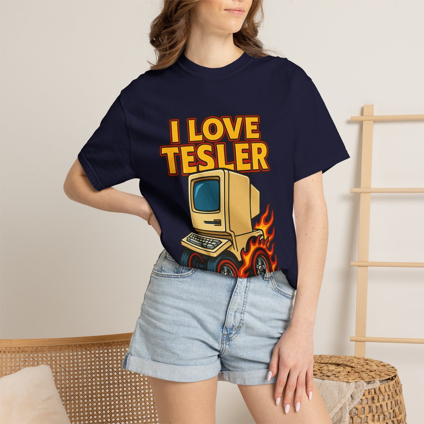 I Love Tesler Vintage Computer Tee — Retro Tech Graphic T-Shirt