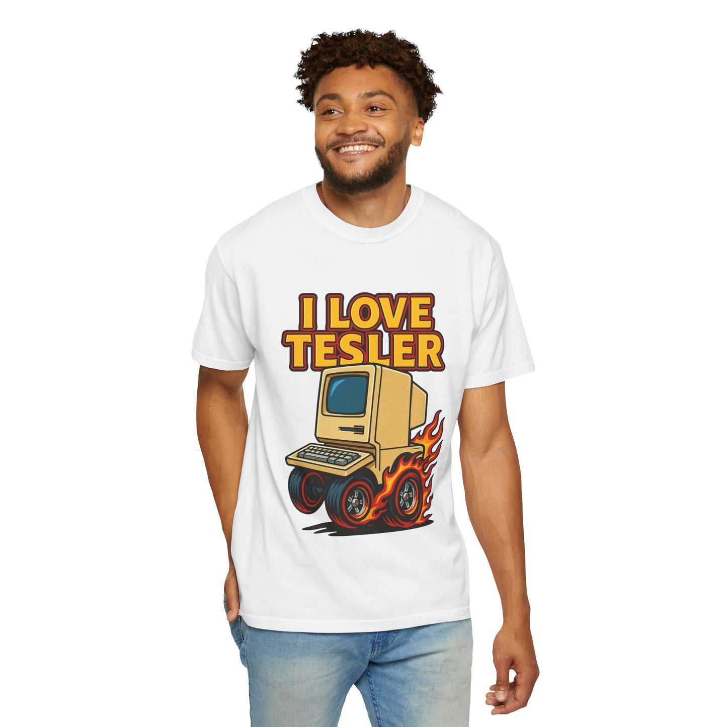 I Love Tesler Vintage Computer Tee — Retro Tech Graphic T-Shirt