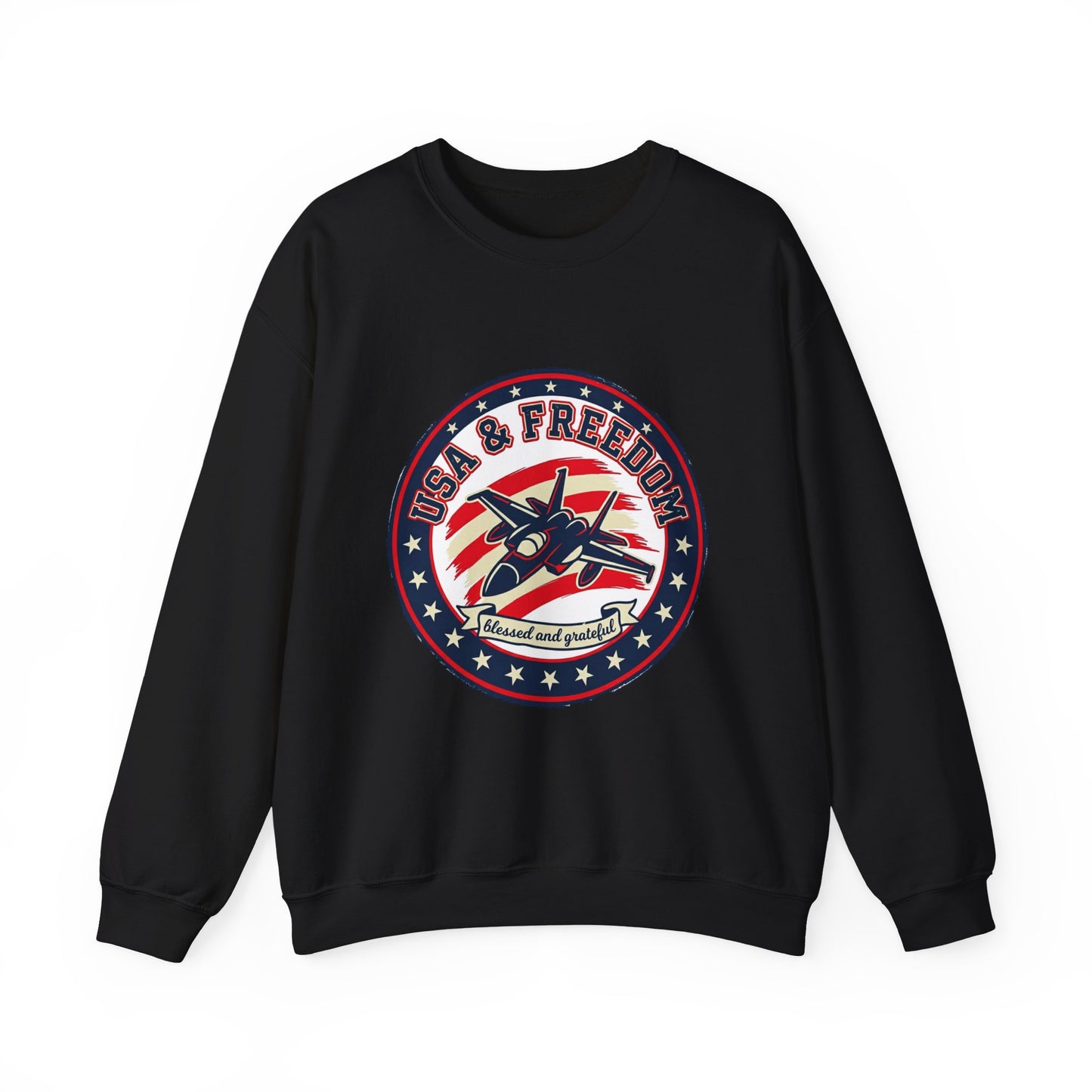 USA & Freedom Crewneck Sweatshirt | patriotic, faith-based vintage Americana