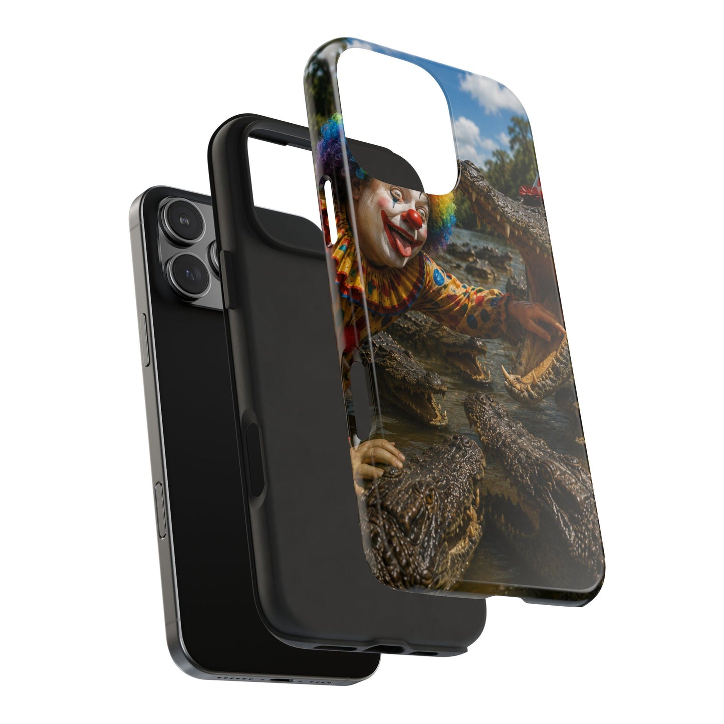 Creepy Clown Alligator Tough Phone Case — Horror Phone Cover for Scary Fans
