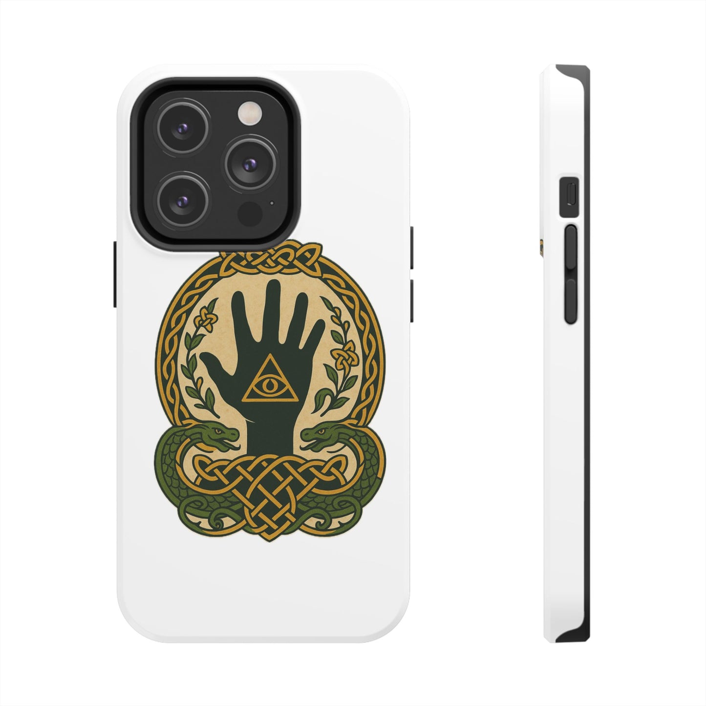 Celtic Eye of Providence Tough Phone Case — Protective Mythic Hand Design
