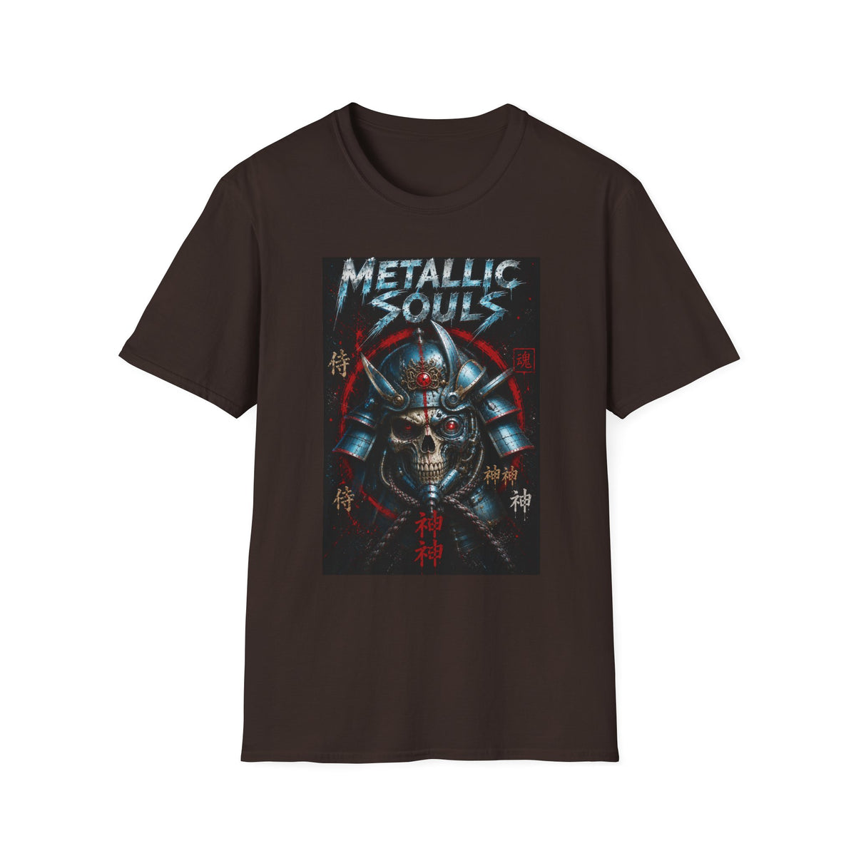 Metallic Souls Samurai Helmet T‑Shirt — Vintage Mecha Warrior Graphic Tee