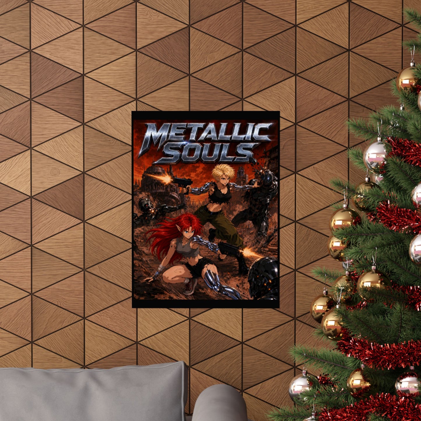 Metallic Souls Poster — Anime Sci‑Fi Action Matte Vertical Print