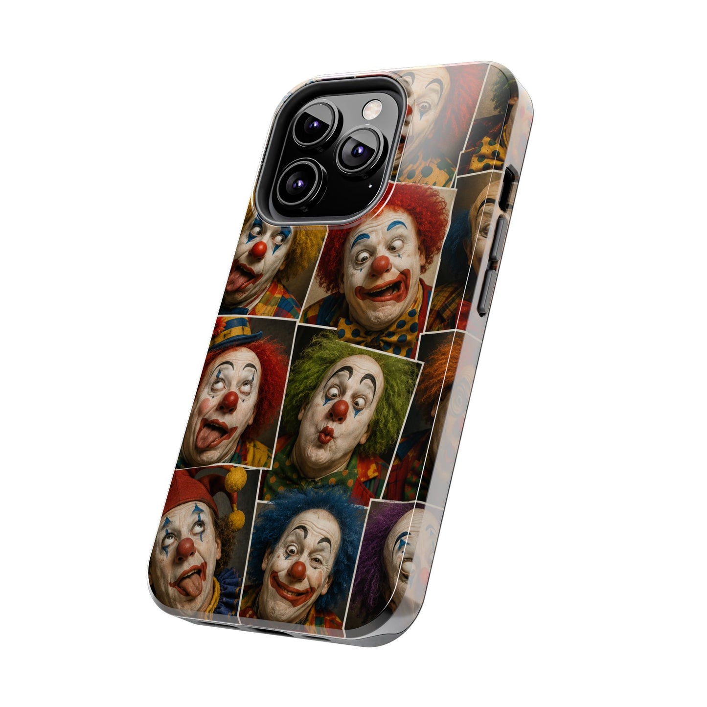 Clown Collage Tough Phone Case — Retro Carnival Horror Pattern
