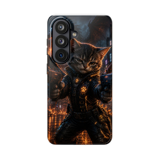 Cat Commando Tough Phone Case — Cute Tactical Kitty Armor Smartphone Cover