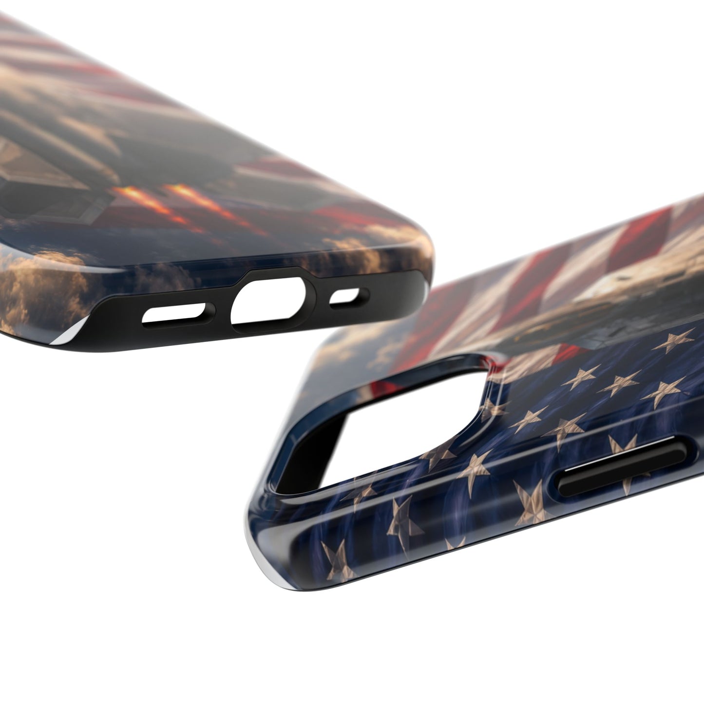 Patriotic Fighter Jet Tough Phone Case — American Flag Military iPhone Case
