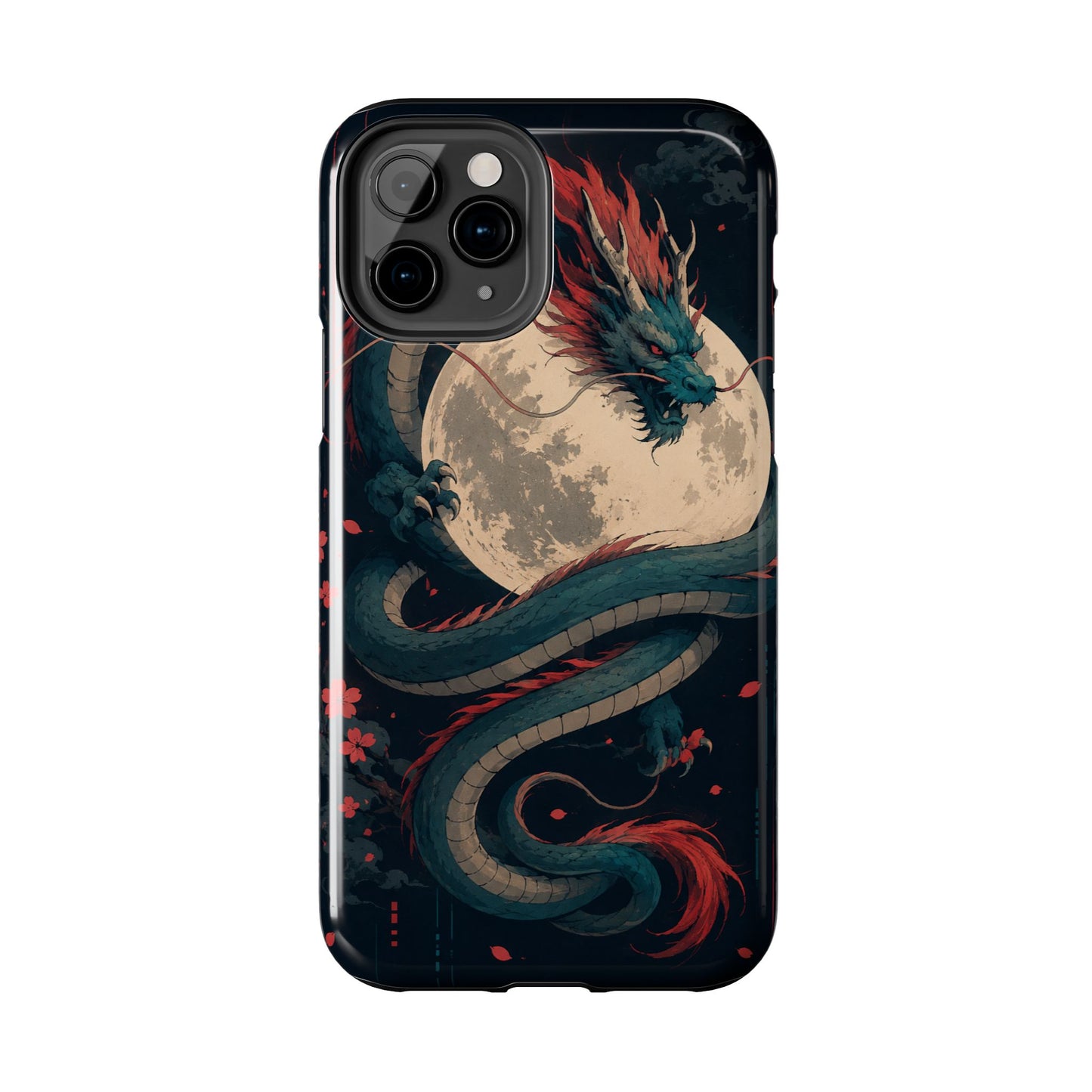 Dragon Moon Phone Case — Mythic Asian Serpent Design Tough Case