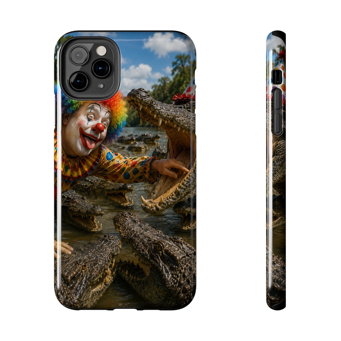 Creepy Clown Alligator Tough Phone Case — Horror Phone Cover for Scary Fans