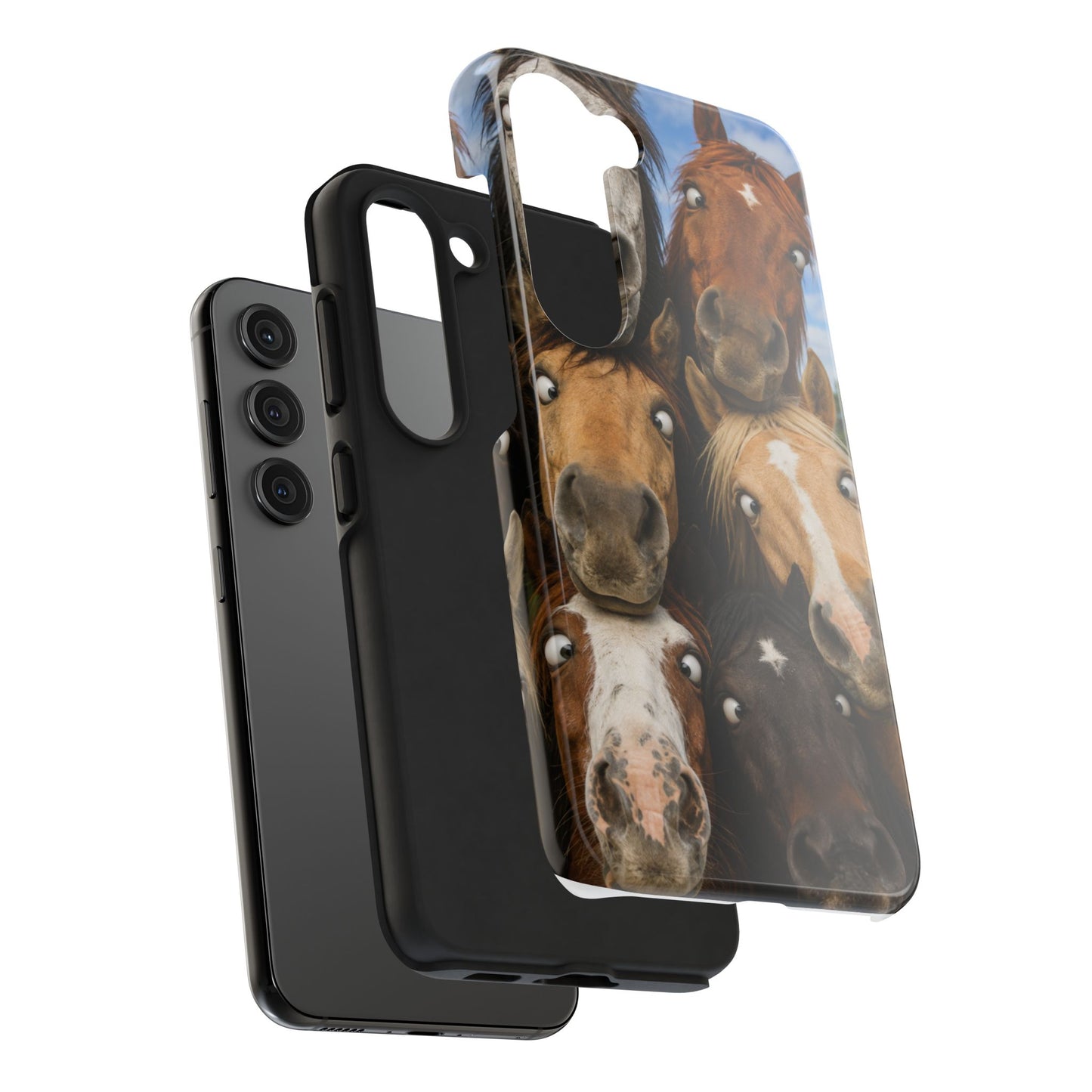 Horse Herd Phone Case — Funny Goofy Horses Tough Protective Cover