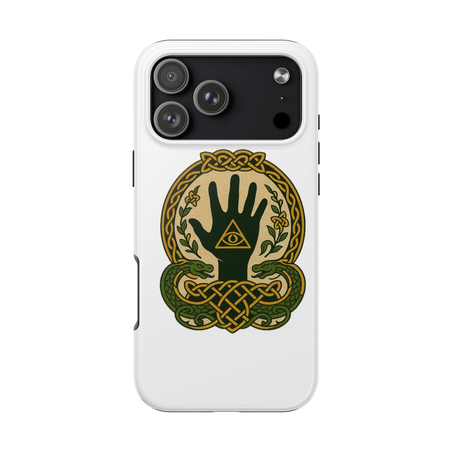 Celtic Eye of Providence Tough Phone Case — Protective Mythic Hand Design