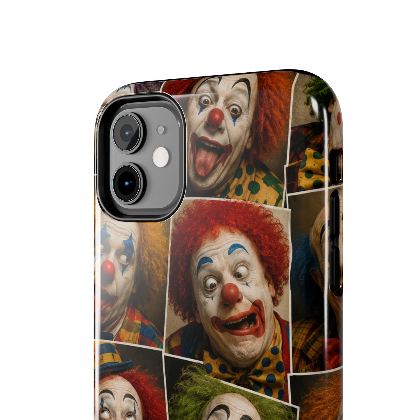 Clown Collage Tough Phone Case — Retro Carnival Horror Pattern