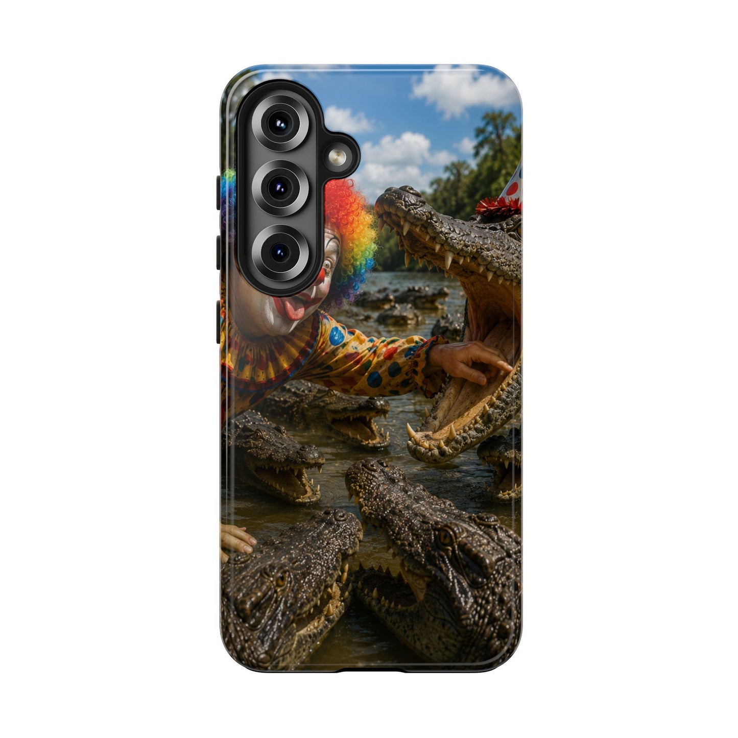Creepy Clown Alligator Tough Phone Case — Horror Phone Cover for Scary Fans