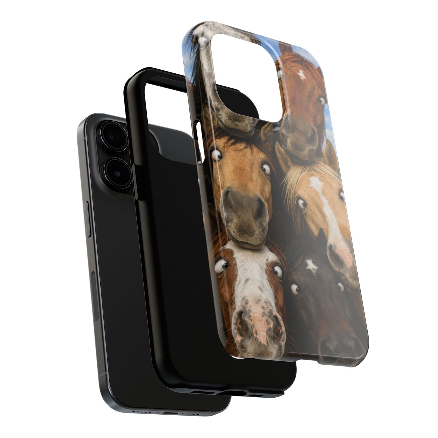 Horse Herd Phone Case — Funny Goofy Horses Tough Protective Cover