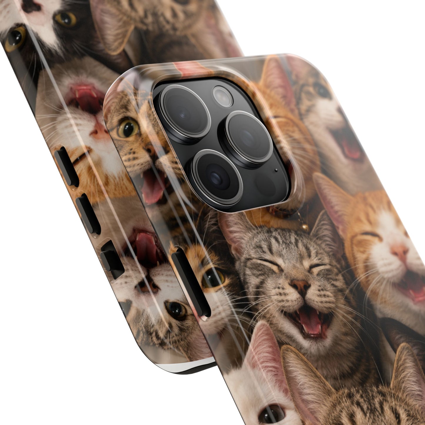 Tough Smiling Cats Collage Phone Case – Cute Cat Faces for iPhone