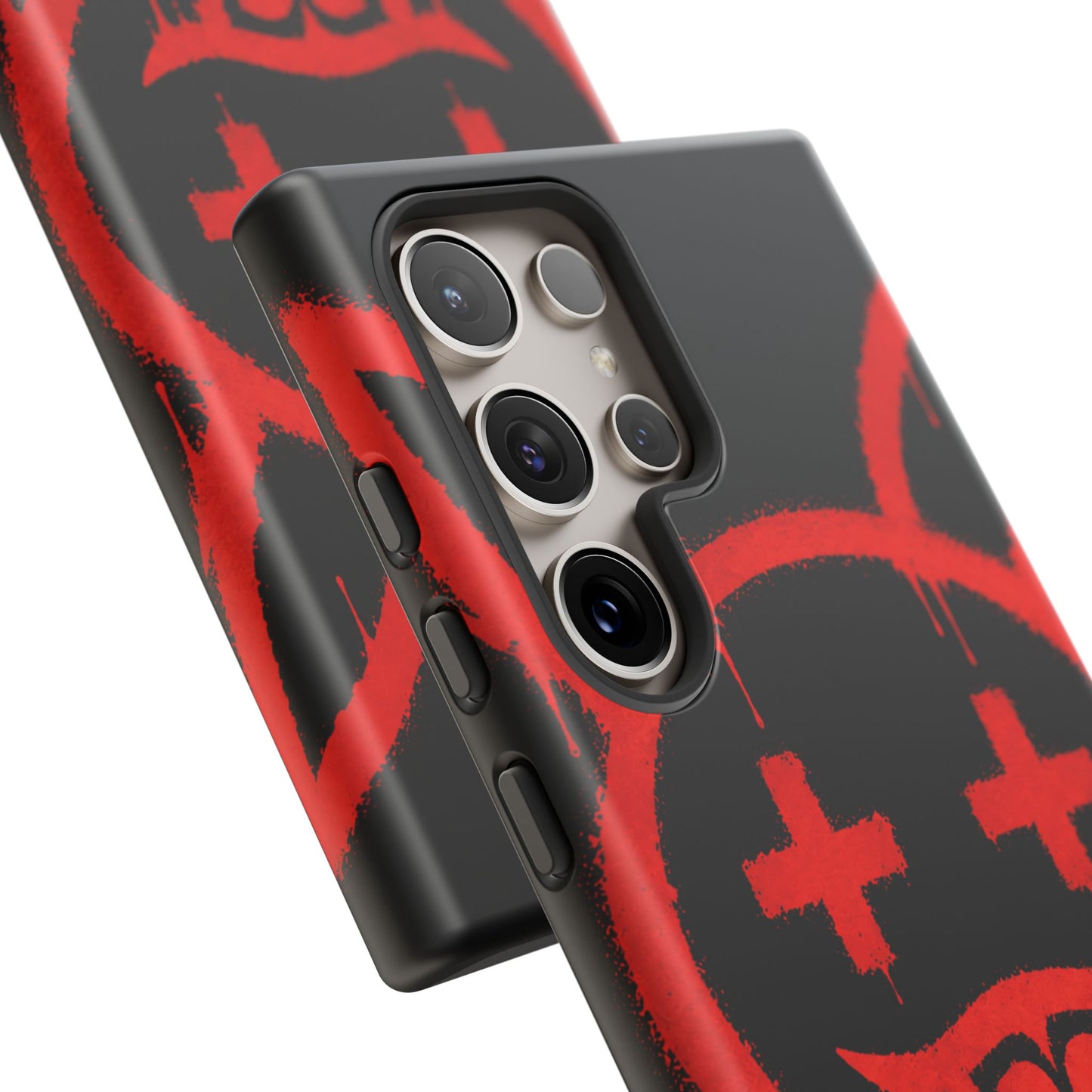 Phone Case - Metallic Souls Red Drip Smiley Graffiti Design