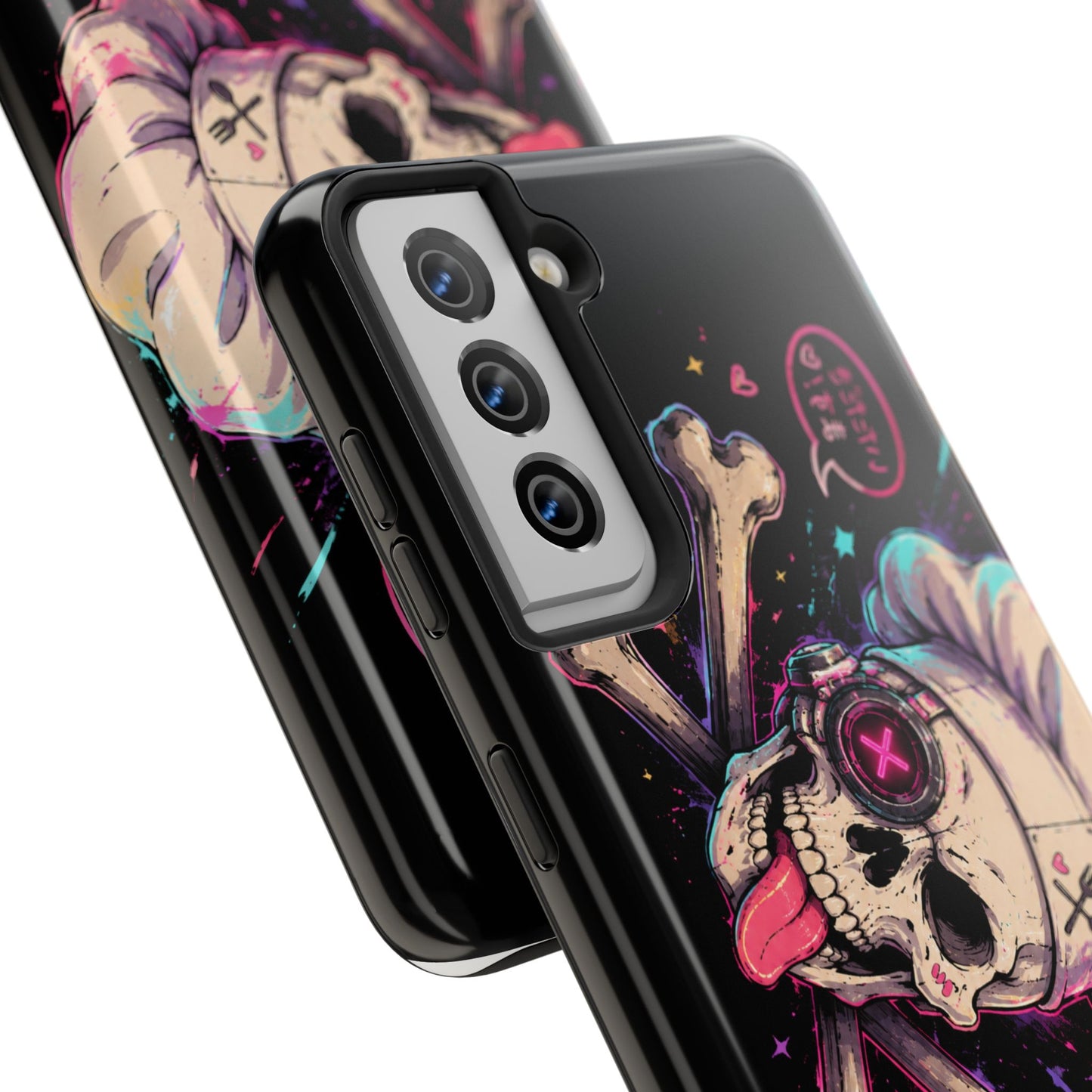 Skull & Crossbones Tough Phone Case — Neon Kawaii Punk Protection