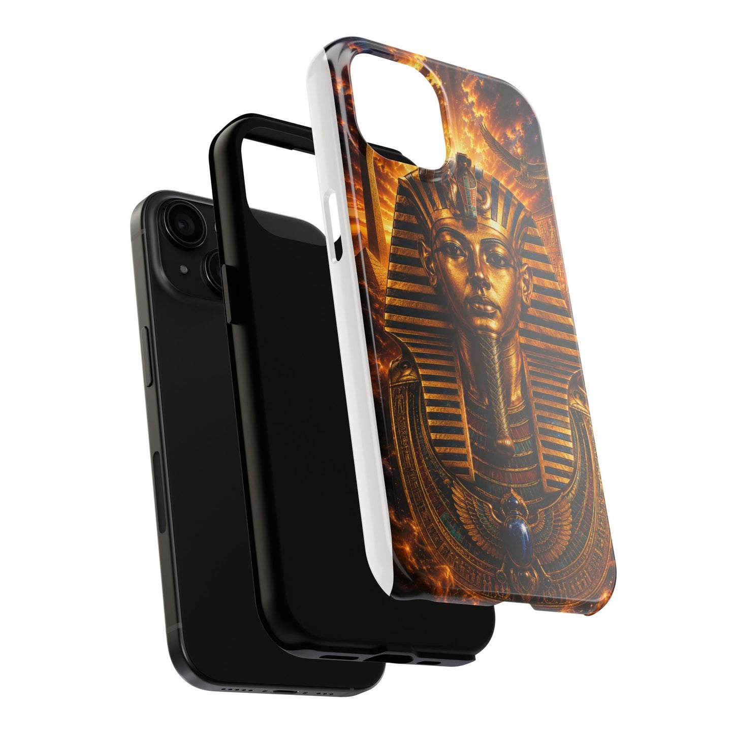 Egyptian Pharaoh Tough Phone Case — Protective Golden Tutankhamun Design