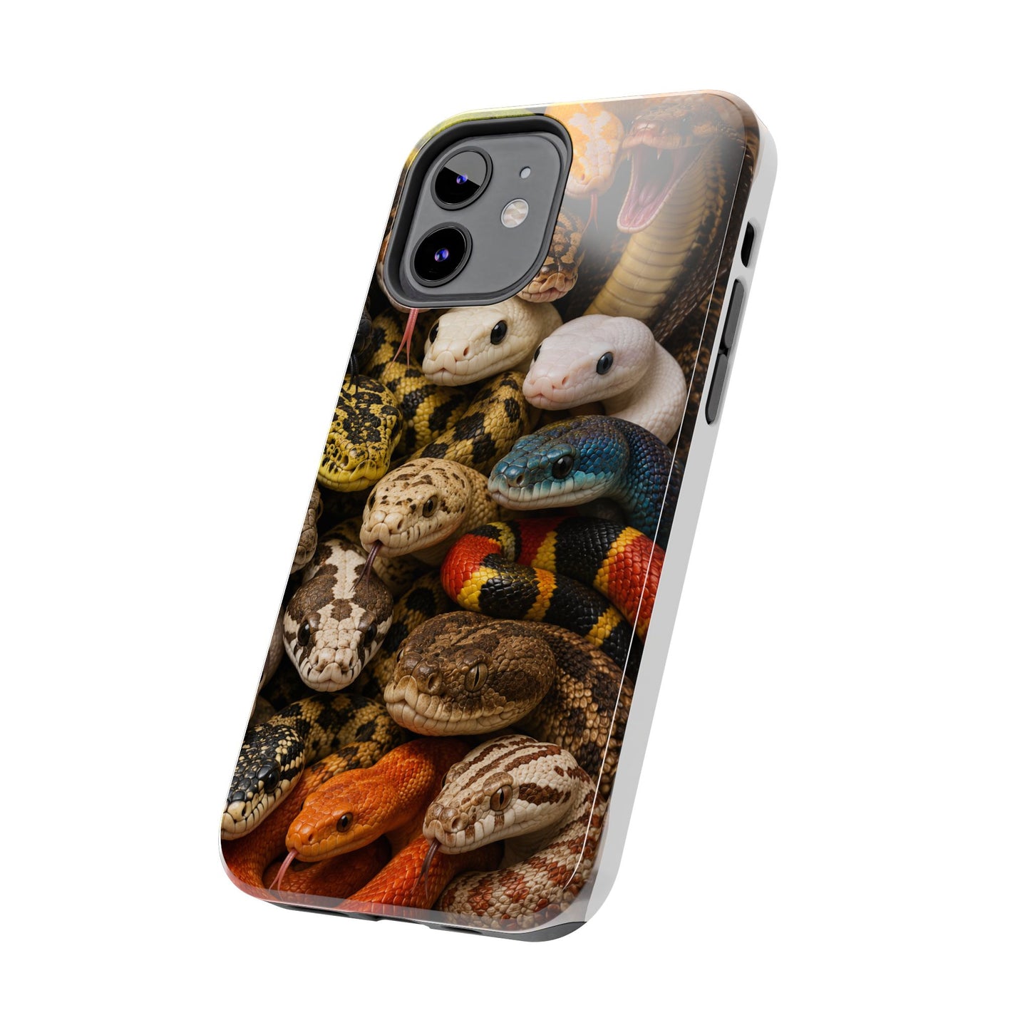 Snake Pattern Tough Phone Case — Colorful Snakes Protective Phone Cover