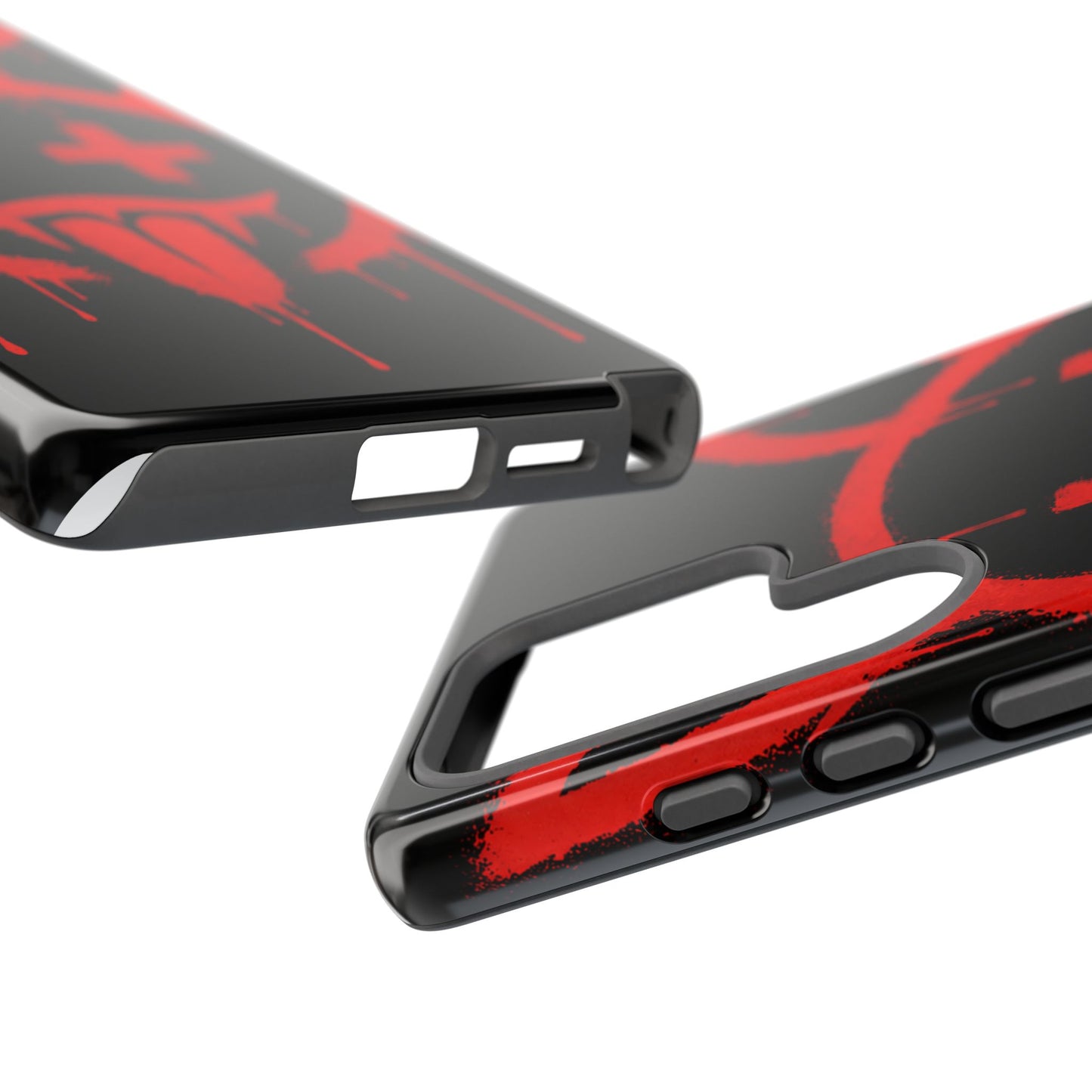 Phone Case - Metallic Souls Red Drip Smiley Graffiti Design